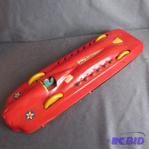 lot 267 image: Antique Red Streak Tin Racer