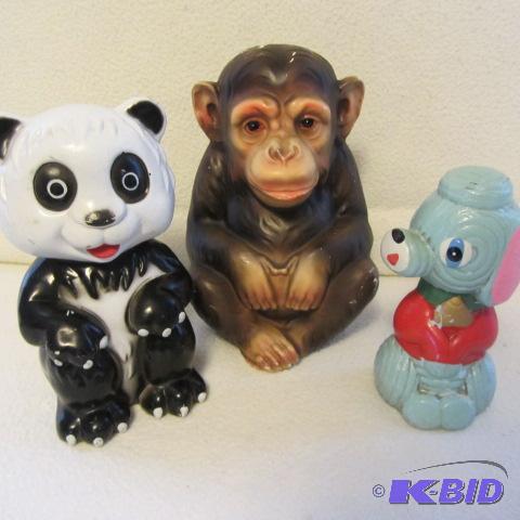 lot 40 image: Panda, Monkey & Dog Banks