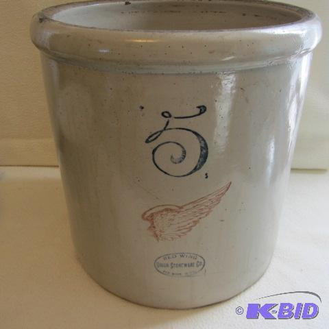 lot 57 image: Red Wing 5 Gallon Crock