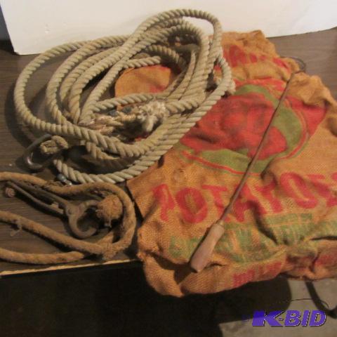 Bull Lead, Rope, Potato Sack