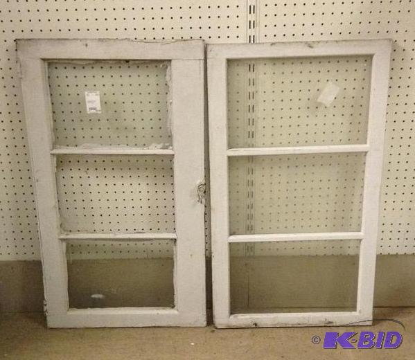 Two Vintage Three Pane Windows