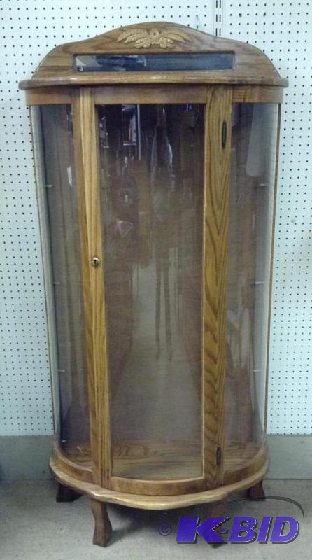 Vintage Round Front Curio Cabinet