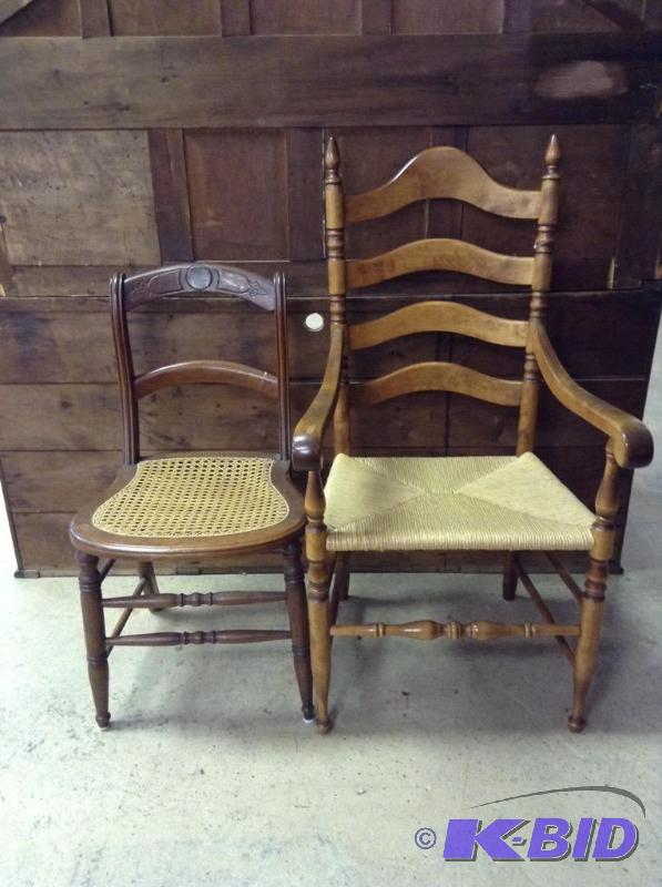 2 Vintage Chairs - Cane & Woven