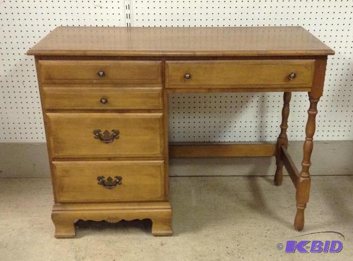 Wooden Five Drawer Desk