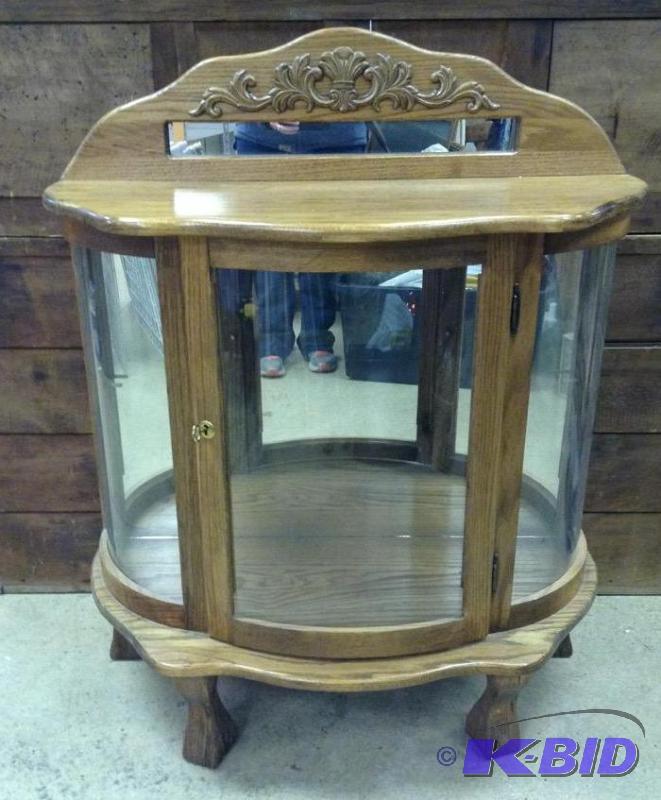 Small Round Front Glass Curio Cabinet