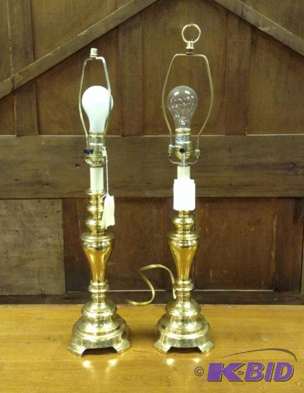 Pair of Brass Table Lamps