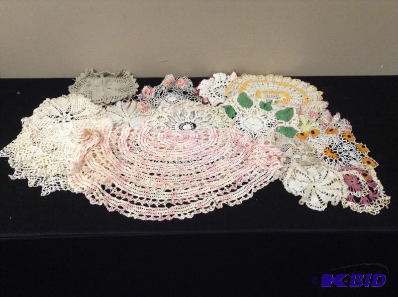 lot 112 image: Assortment Crochet Doilies