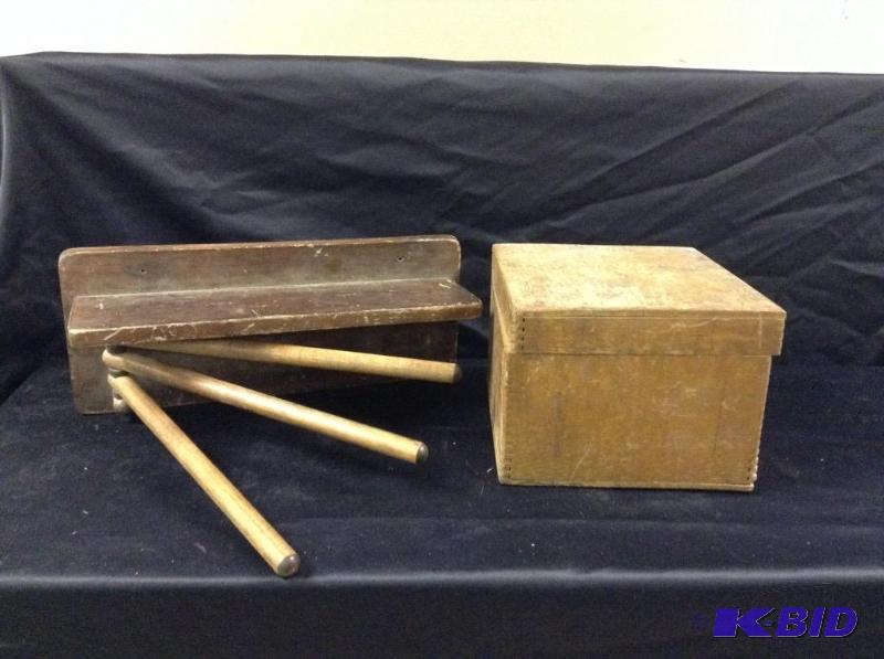 lot 118 image: Wood Drying Rack & File Holder