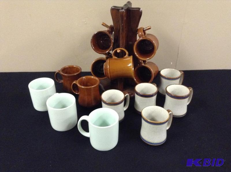 lot 119 image: Assortment Coffee Cups & Rack