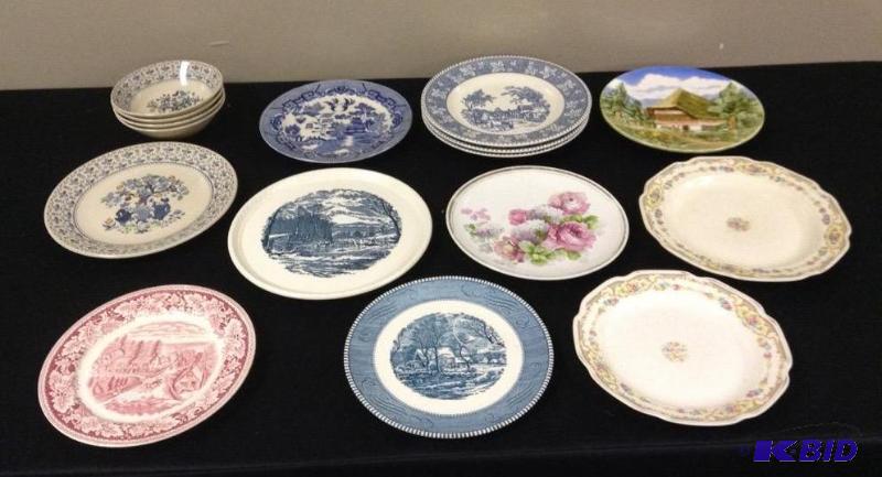 lot 130 image: Assortment Vintage Plates and Bowls