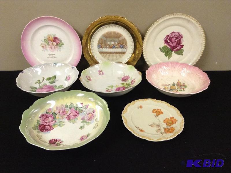 lot 132 image: Assortment Floral Plates and Bowls - Marystown MN