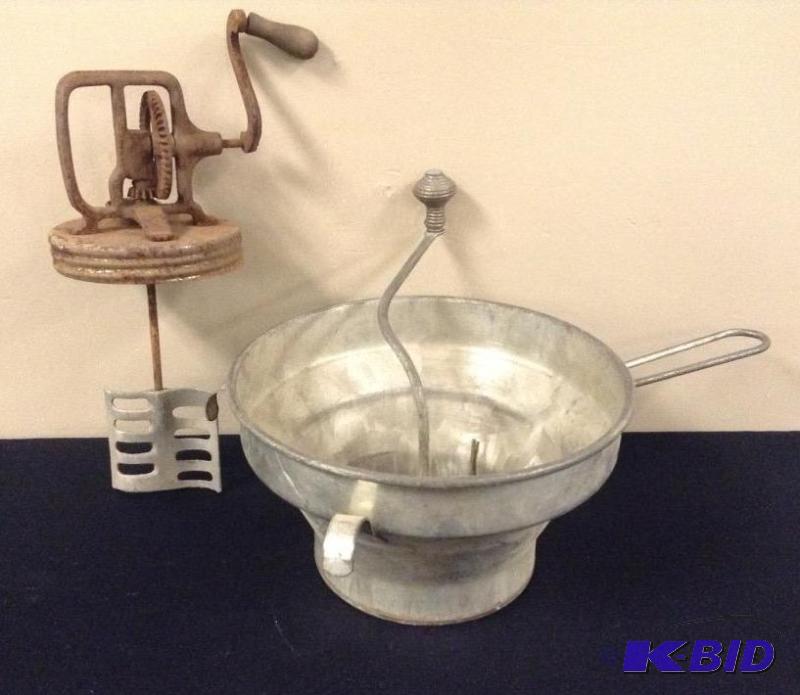 lot 137 image: Vintage Jar Beater & Metal Sifter