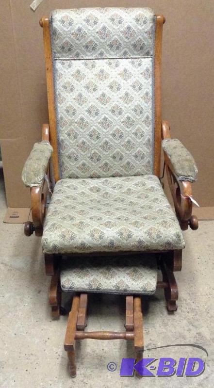 lot 157 image: Wooden Glider Rocker Chair