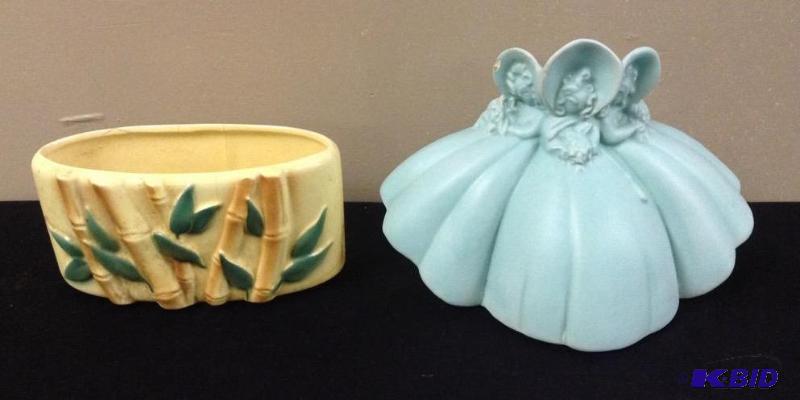 lot 55 image: Haeger Girl & Bamboo Planter