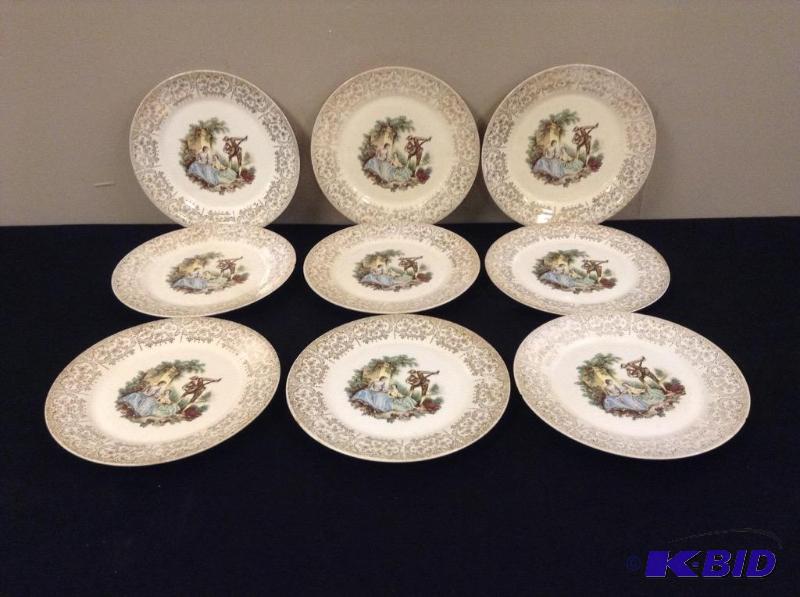 lot 65 image: 9 American Limoges Triumph Plates