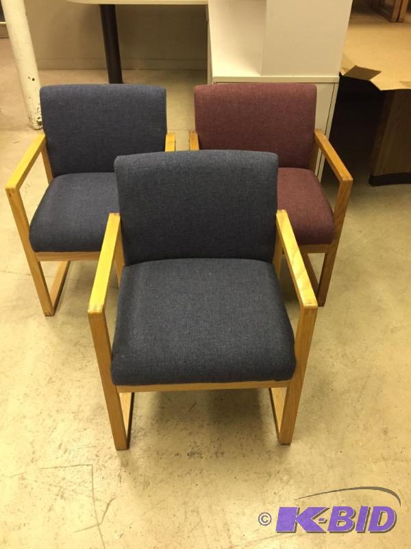 Three Upholstered SideReception Chairs