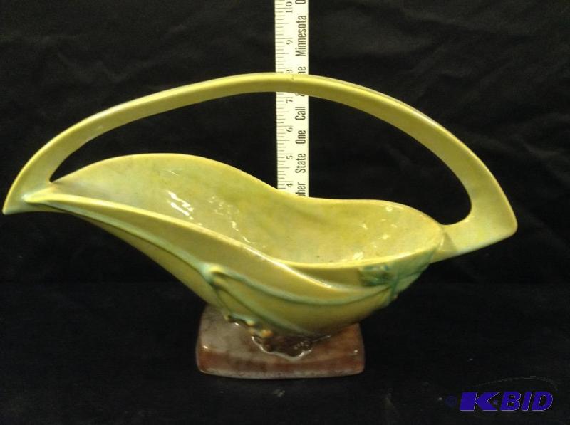 Roseville Art Pottery Basket Style Planter