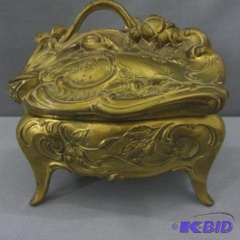 lot 34 image: Fancy Metal Dresser Box