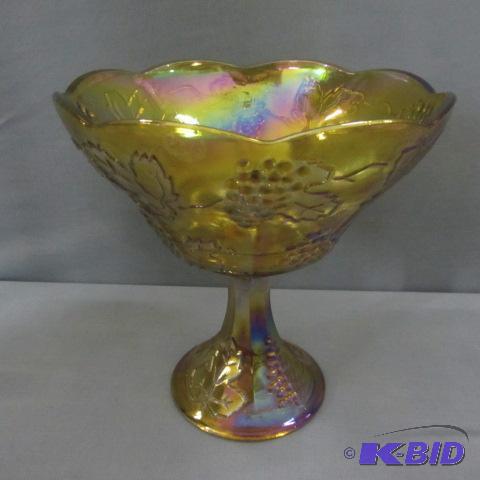 lot 75 image: Amber Carnival Glass