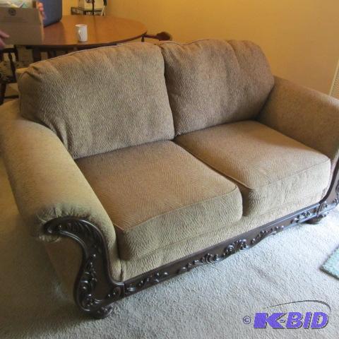 Wood Accented Loveseat