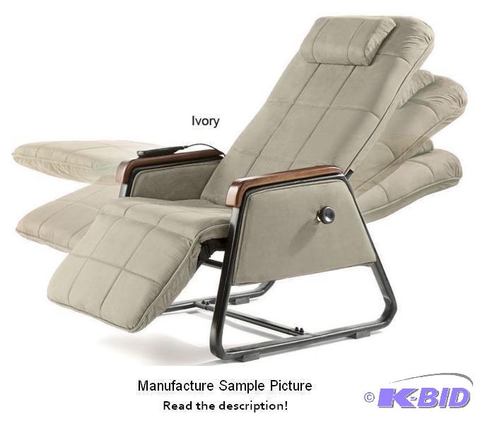 Ivory Microfiber Zero Gravity Massage Chair w...