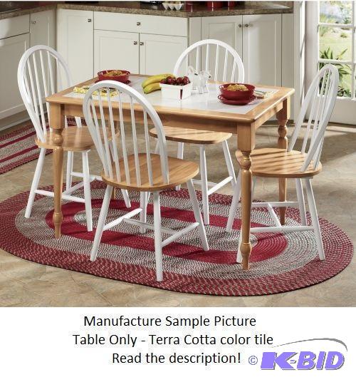 Terra Cotta Colored Tile Top Table - Table On...