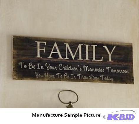 lot 15 image: &quotFamily" Plaque - Screen-printed me...
