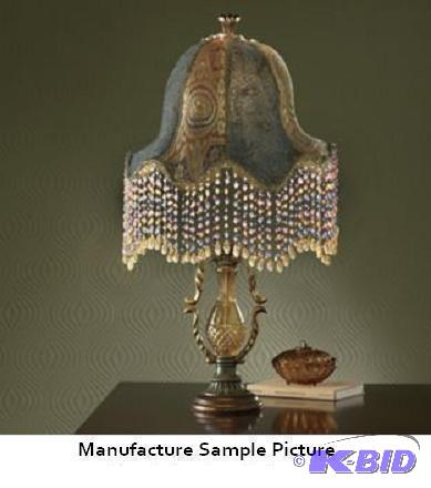 lot 25 image: Hand Sewn Beaded Lamp - Eclectic extravagance...