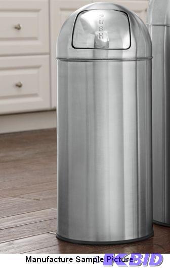 lot 44 image: Stainless Steel Push Open Bullet Trash Bin - ...