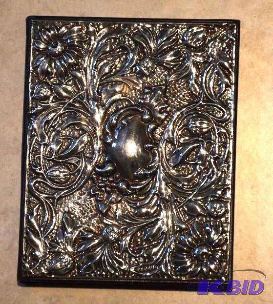 lot 112 image: Vintage address book with metal cover, possib...