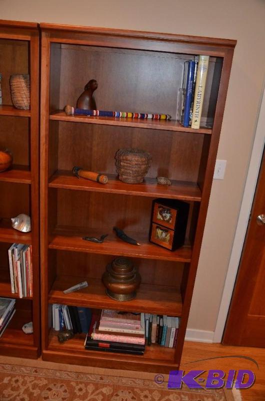 lot 28 image: wood Bookshelf, contents not included 72"...