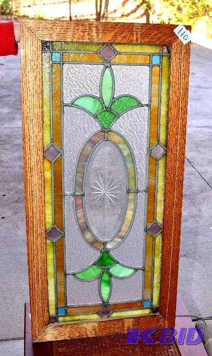 lot 2A image: Beautiful heavy stained glass piece 15&quotx...