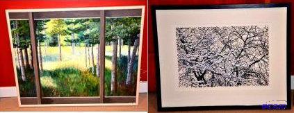 lot 38 image: acrylic forest painting 31&quotx24 34"...