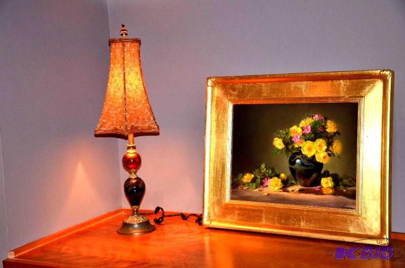 lot 45 image: Beautiful Murano looking glass lamp 29 14&qu...