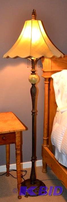 lot 46 image: Antique lamp approx 64" - not sure on th...