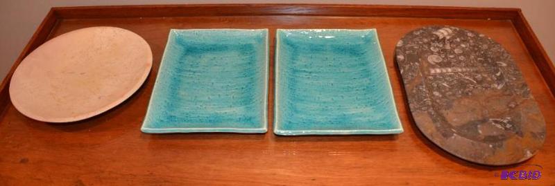 lot 89 image: Gray stone platter from Vail Colorado has sea...