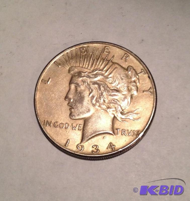 1934-P  Peace Silver Dollar Better Date