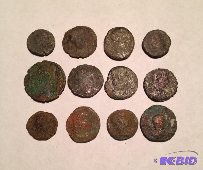 Lot of 12 Ancient Roman 1500 Year Old Coins Mixed RulersTypes