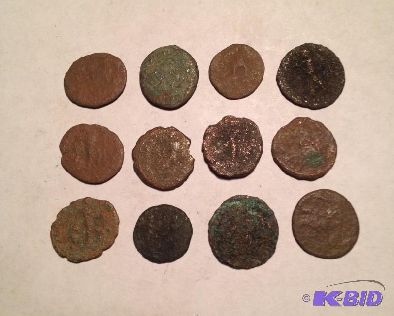 Lot of 12 Ancient Roman 1500 Year Old Coins Mixed RulersTypes