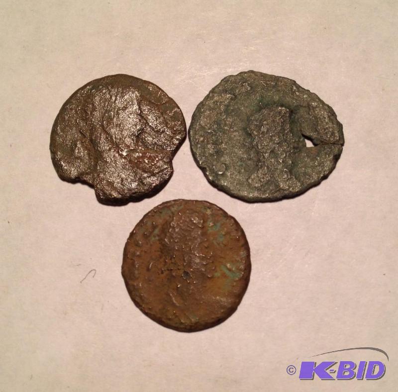 Lot of 3 Ancient Roman 1500 Year Old Coins Mixed RulersTypes