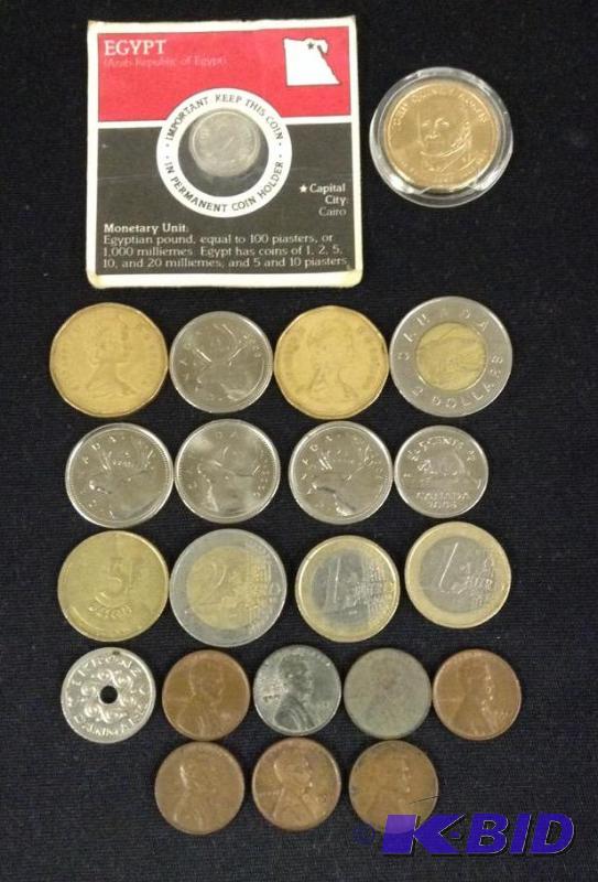 Collection Coins - Canadian, Egypt, Europe & USA