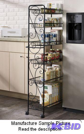 Black Scrolled Rolling Pantry - No need for a...