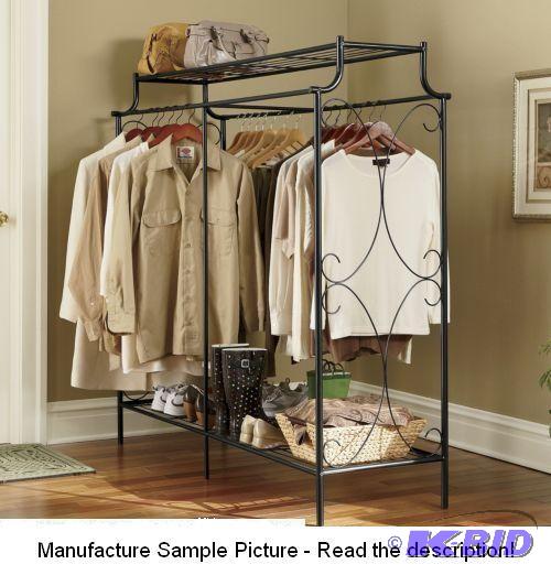 Black Scrolled Metal Double Hanging Rack - Do...