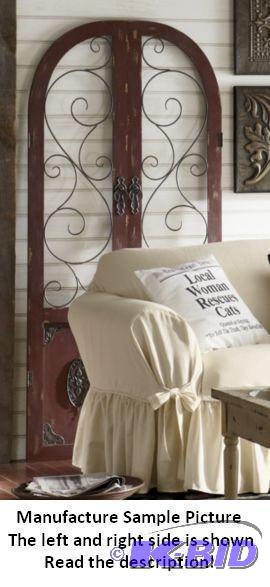 lot 28 image: Pair of Rustic Red Shutters - These door-size...