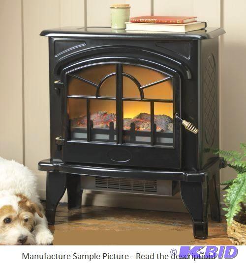 lot 34 image: Black Freestanding Electric Fireplace - The s...