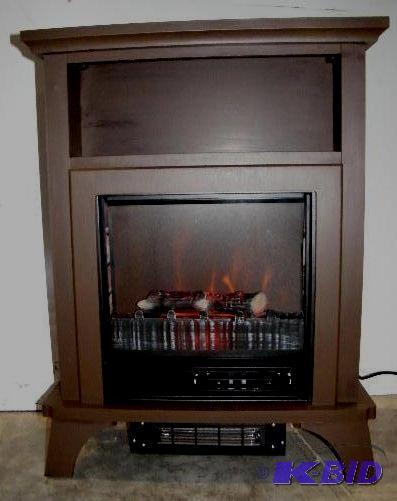 lot 53 image: Space Saving Brown Petite Fireplace - Perfect...
