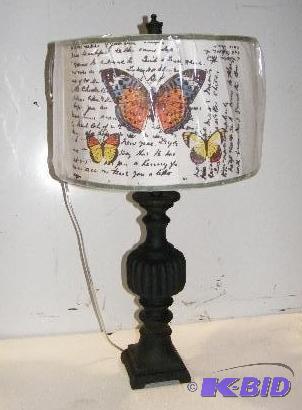 lot 55 image: Country Butterfly Table Lamp - Monarch butter...