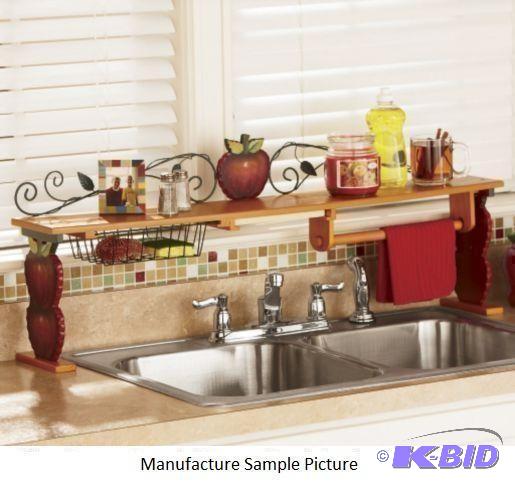 lot 59 image: Apple Over The Sink Shelf - Wire scrolls fram...