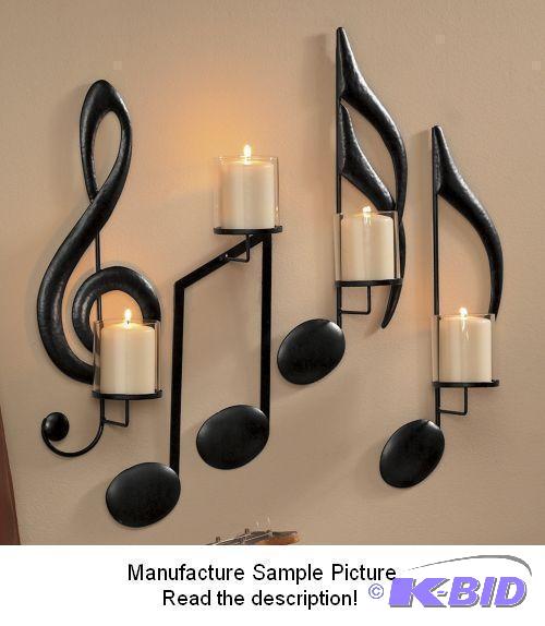 lot 7 image: Set of 4 Musical Sconces - Each candleholder ...