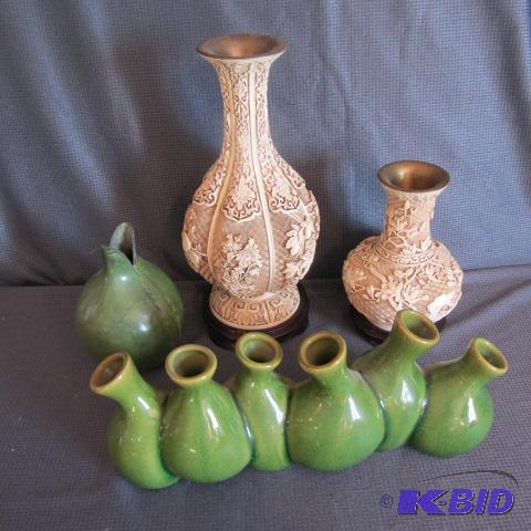 Ivory Dynasty & Metal Vases